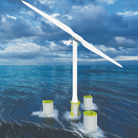 Figure 1. Two-bladed turbine on floating platform Seawind figure 1