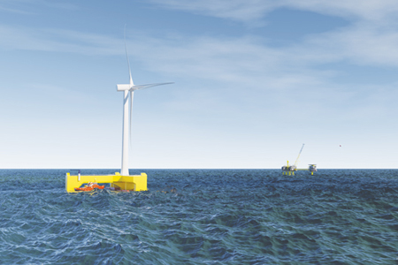 Figure 1. An oil rig being powered by a floating wind facility Morten Figure 1