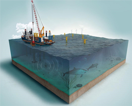 Figure 1. Illustration of FaunaGuard being deployed by a Van Oord installation vessel fauna guard fig 1