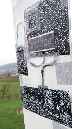 Figure 1. A picture of the sensor node installed on an operating wind turbine Sarah Figure 1