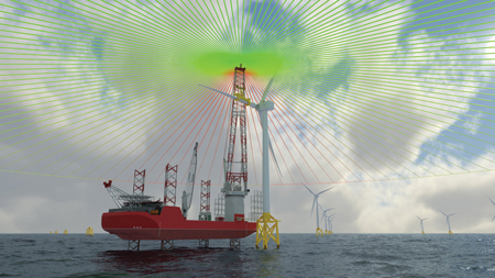 Figure 1. Wind Gust Buster assists crane operators and lifting supervisors when working with the installation of large objects at considerable height Windgust Sensor 01 RevA