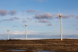 Point and Sandwick Trust’s community-owned wind farm at Beinn Ghrideag. (Courtesy Sandie Maciver of SandiePhotos) Beinn Ghrideag wind farm