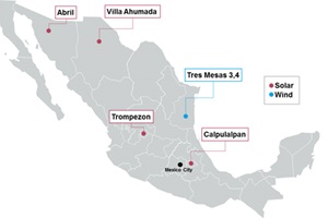 Project locations in Mexico of Engie Tokyo Gas joint venture Engie tokyo gas mexico