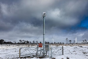 Installation of IdentiFlight technology complete wind farm in Tasmania (courtesy Goldwind Australia) Identiflight Goldwind Australia