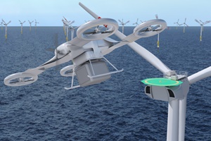 Research project by EnBW and DLR explores use of logistics and passenger drones to service offshore wind farms Using drones to service offshore wind farms