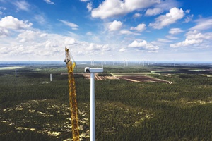 The Juurakko wind farm, with seven wind turbines and a total capacity of 40 MW, is under construction and will be completed by the end of 2022 vsb finland Construction Site Juurakko DJI 0138 med res 2