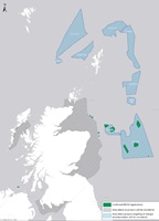 Map fo the 13 projects selected to support green innovation and help decarbonise North Sea Intog Scotland