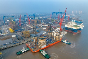 Cadeler's new-build windfarm installation vessel launched Cadelers new build windfarm installation vessel launched