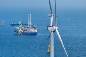 Aerial view of the Hai Long Project, which is still under construction. It is located off the west coast of Taiwan. © Hai Long Offshore Wind Project.