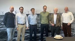 From left to right Rody Kemp Eneco Jasper Ellens and Nikolas Claaß Deutsche Windtechnik Daan von Rooijen Eneco Geert Timmers Deutsche Windtechnik and Eric Arkesteijn Eneco