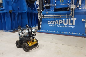 ‘Husky’ undergoing robot safety compliance and self-certification trials at ORE Catapult’s National Renewable Energy Centre in Blyth, Northumberland husky ore catapult