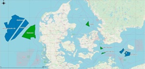 The Danish Energy Agency publishes map for possible offshore wind farms map Denmark offshore wind